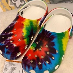 Tie dye crocs